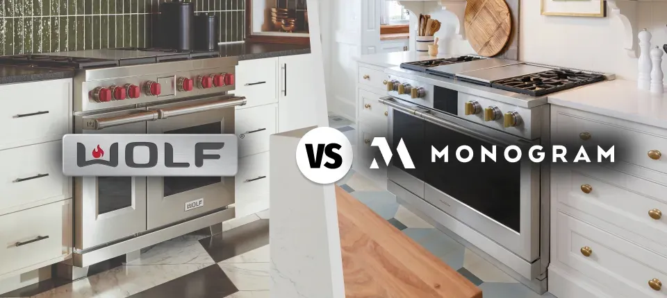 photo graphic of wolf vs monogram ranges